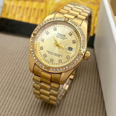Rolex Men Stainless Steel Watch,For Men, premium quality-Gold রোলেক্স হাত গড়ি - Image 1