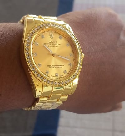 Rolex Men Stainless Steel Watch,For Men, premium quality-Gold রোলেক্স হাত গড়ি - Image 2