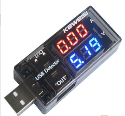 KEWEISI Dual USB Power Current Voltage Ampere Meter Tester Portable Current 0-3A & Volt 3-20V Detector Reader Multimeter USB Charger Doctor Digital Display Multifunction Capacity Voltmeter Ampere Meter Current Voltmeter Detector Tester
