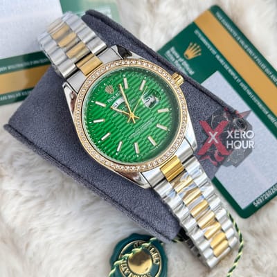 Rolex New Limited Edition || Green Wave Pattern || SS Body || Dual Tone