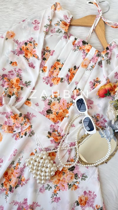 Beach Gown- Orange Flora🧡