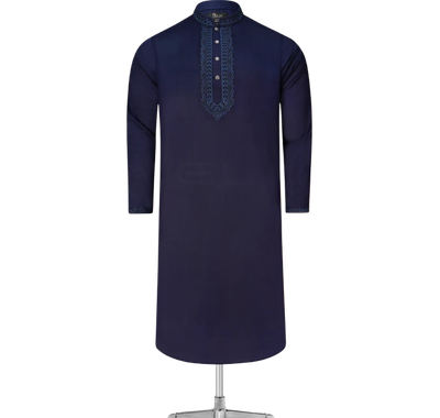 Fancy Cotton Panjabi- Metallic Blue