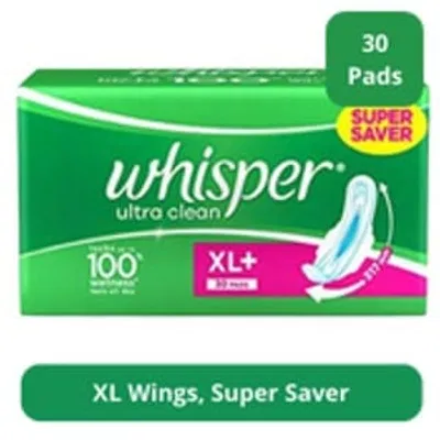Whisper sanitary napkin ultra clean 30 pcs