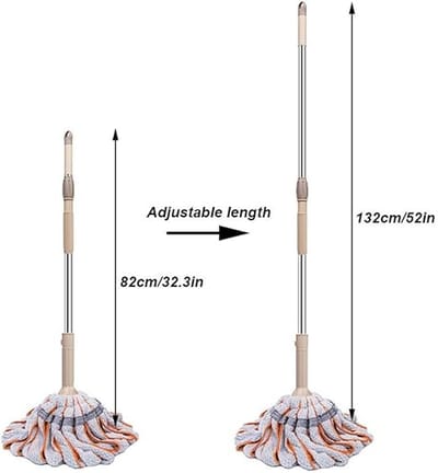 Self twisting Water Rotary Household Mop Lazy Hand free Floor Mopping Magic Microfiber Twist Mop -তাওয়াল মপ - Image 2