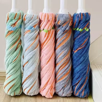 Self twisting Water Rotary Household Mop Lazy Hand free Floor Mopping Magic Microfiber Twist Mop -তাওয়াল মপ - Image 4