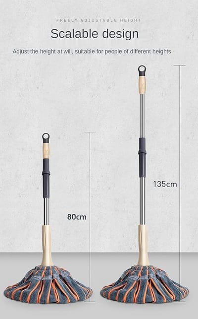 Self twisting Water Rotary Household Mop Lazy Hand free Floor Mopping Magic Microfiber Twist Mop -তাওয়াল মপ - Image 5