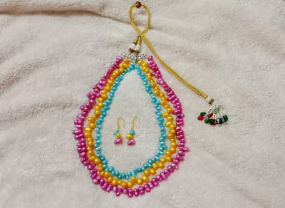 Exclusive Pearl Multicolor 3 Layer Necklace
