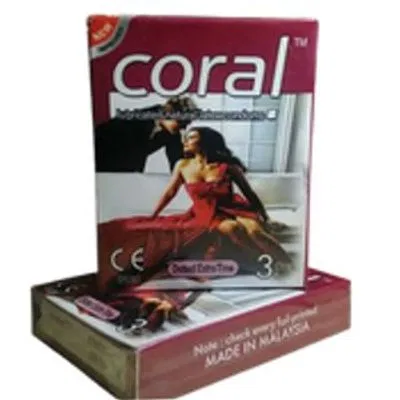 Coral Dotted extra time condoms 3pcs