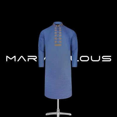 Luxury Cotton Panjabi- Play Blue