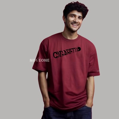 NoveOne N25009– Premium Oversized T-Shirt (Color: Maroon)