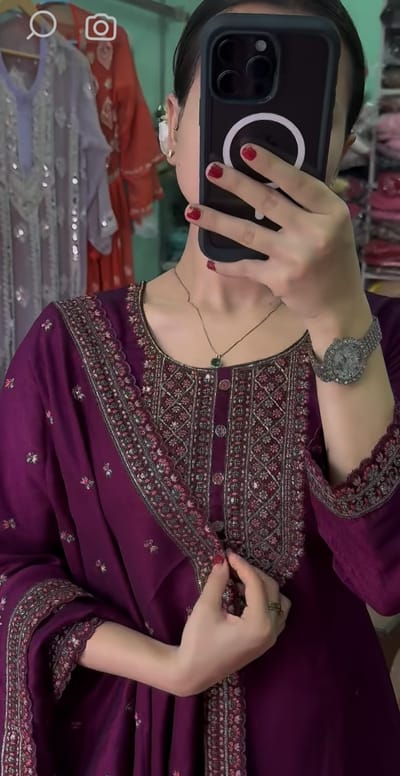 এসি কটন থ্রি পিস - Image 1