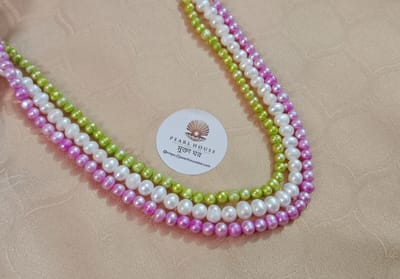 3 Layer Multicolor Pearl  neckpiece