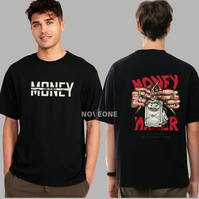 NoveOne N25033– Premium Oversized T-Shirt (Color: Black )