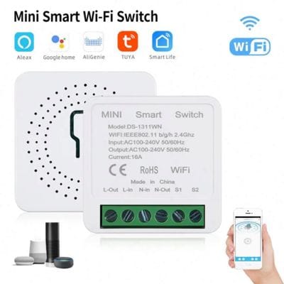 Smart WiFi + RF Switch Relay (Tuya 16A) | Control with Remote, App & Voice | Smart Life, Alexa, Google Home