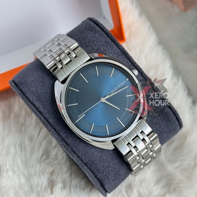 Calvin Klein || Dual Tone || Blue Sivler Dial