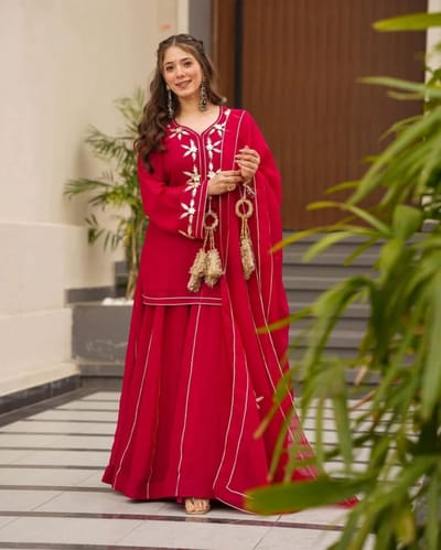 Kurta Sharara Three piece set ❤️ - Image 1