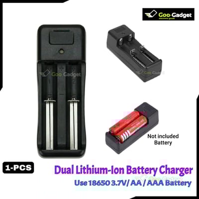 Universal Double Slot Battery Charger | 3.7V 18650/16340/14500 Lithium-Ion Charger Adapter | AC 220V to DC 5V