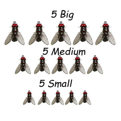 15 pcs Luya Soft Bait Fly Hook Bionic Fly Bait Insect Micro Object Horse Mouth Cocked Mouth Luofei Fake Bait