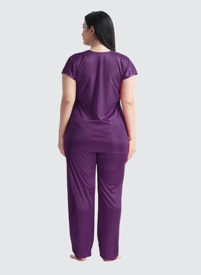4 Part Premium Nightwear Combo ( Purple ) - Image 8