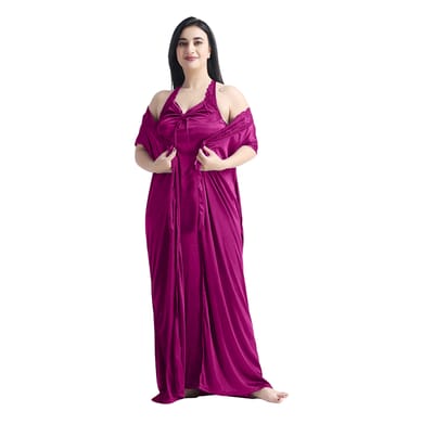 4 Part Premium Nightwear Combo ( Magenta) - Image 5