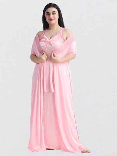 4 Part Premium Nightwear Combo ( Light Pink ) - Image 3