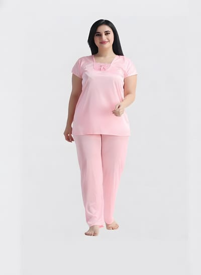 4 Part Premium Nightwear Combo ( Light Pink ) - Image 6