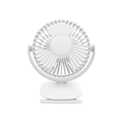 NEW!! mini Clip Fan 360 Degree Rotation Rechargeable Fan (WiWu FS03)- White Color