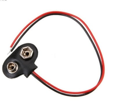 9V Battery Snap Connector | T-Style Hard Plastic Clip with 2-Pin Wire Leads for DIY Projects