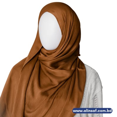 চকলেট কালার মুনা সিল্ক ওড়না হিজাব -CHOCOLATE COLOR MUNA SILK ORNA HIJAB