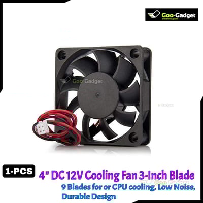 4" DC 12V Brushless Cooling Fan for CPU | 3-Inch Blade High-Speed Silent Fan
