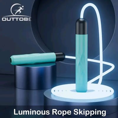 Outtobe Jump Ropes Luminous Skipping Rope LED Light Up Rope Adjustable Rope