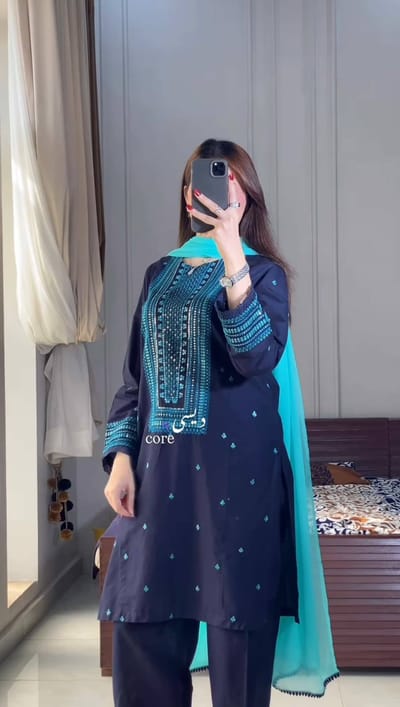 blue Sequence three-piece