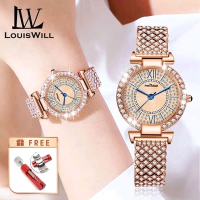 💥LouisWill Steel Strap Waterproof Wristwatch