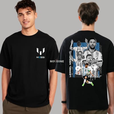 NoveOne N25045– Messi Special Premium Oversized T-Shirt (Color: Black)