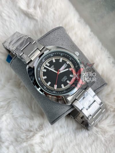 Seiko || SS Strap || Swift Movement || Silver Black || Powerful Lume