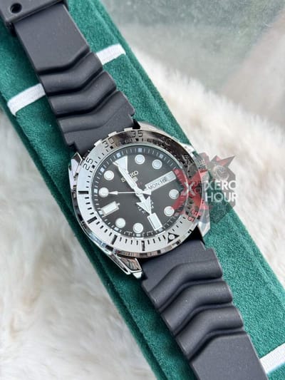 Seiko || SS Strap || Swift Movement || Silicon Strap Black || Powerful Lume