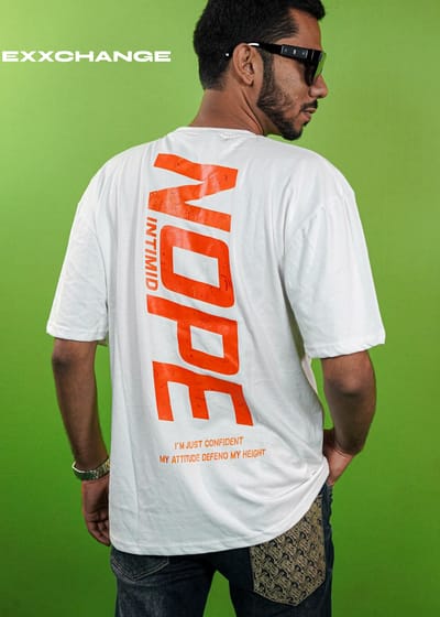 NOPE – I'M JUST CONFIDENT//unisex //white Oversized t-shirt - Image 3