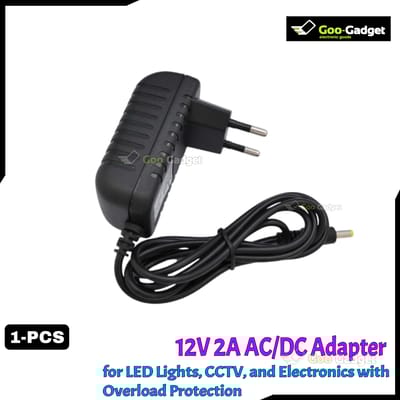 12V 2A AC/DC Power Adapter | LED Lights, CCTV Cameras, and Electronics with Overload Protection