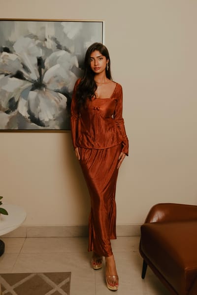 Burnt Orange Ribbed Set - Image 1