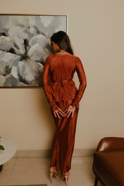 Burnt Orange Ribbed Set - Image 2