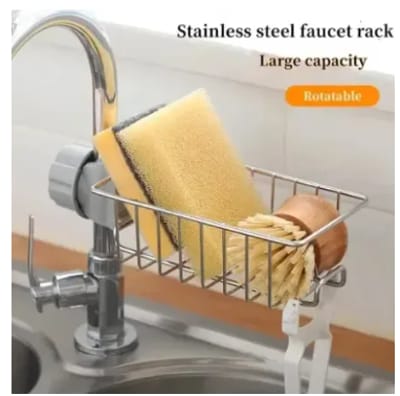 Faucet Rack Stainless Steel Kitchen Sink Caddy Storage Rack - Keep Your Sink Area Neat And Tidy