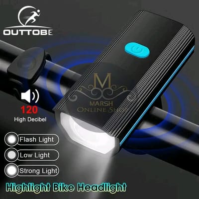 💥Outtobe Bicycle Lamp Headlight Multi-Function 2-In-1 Headlight With Speaker