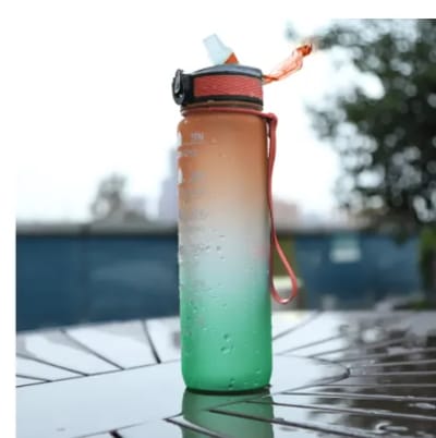 1000ml Premium Quality Water Bottle with Time Scale Outdoor Fitness Sports Bike Water Cup with Straw BPA Free Home Drinking Kettle