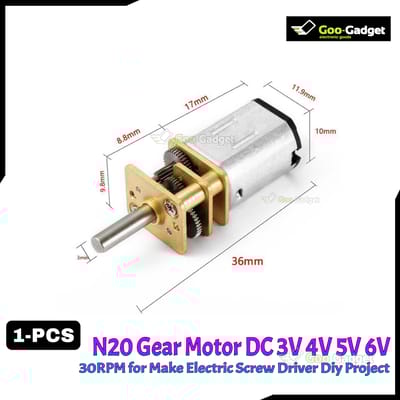 High Torque N20 DC Gear Motor 3V-6V Micro Metal Gearbox