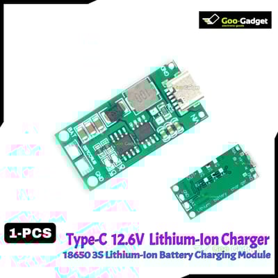 Multi-Cell 3S Type-C To 12.6V Step-Up Boost LiPo Polymer Li-Ion Charger | 12.6V 18650 Lithium Battery Charger