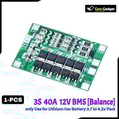 3S 40A 12V 18650 Lithium Battery Protection Board | Balance Version, Li-ion BMS for Battery Safety & Efficiency S0320