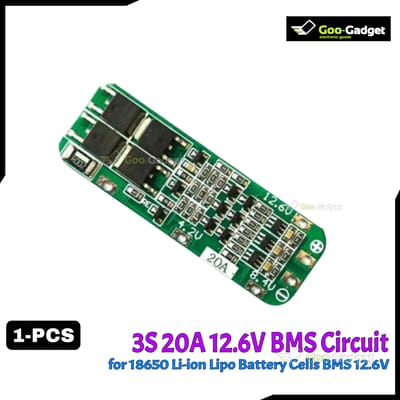 3S 20A 12V 18650 Lithium-Ion Battery Charger Protection Board | BMS Module for Lithium Battery S0315