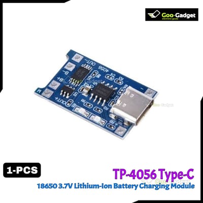 TP4056 5V 1A Type-C Lithium Battery Charger Module | 18650 Battery Charging Board with Dual Protection