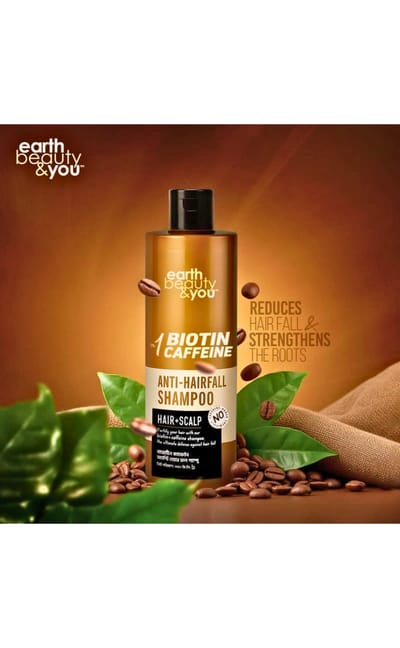 Earth beauty & you No 01 Biotin Caffeine Anti-Hairfall Shampoo 350ml - Image 3