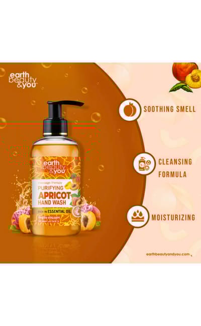 Earth Beauty & You Hand Wash Purifying Apricot Hand Wash -370ml - Image 3